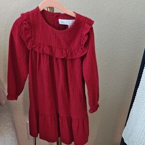 Zara red Ruffled Kids Dress